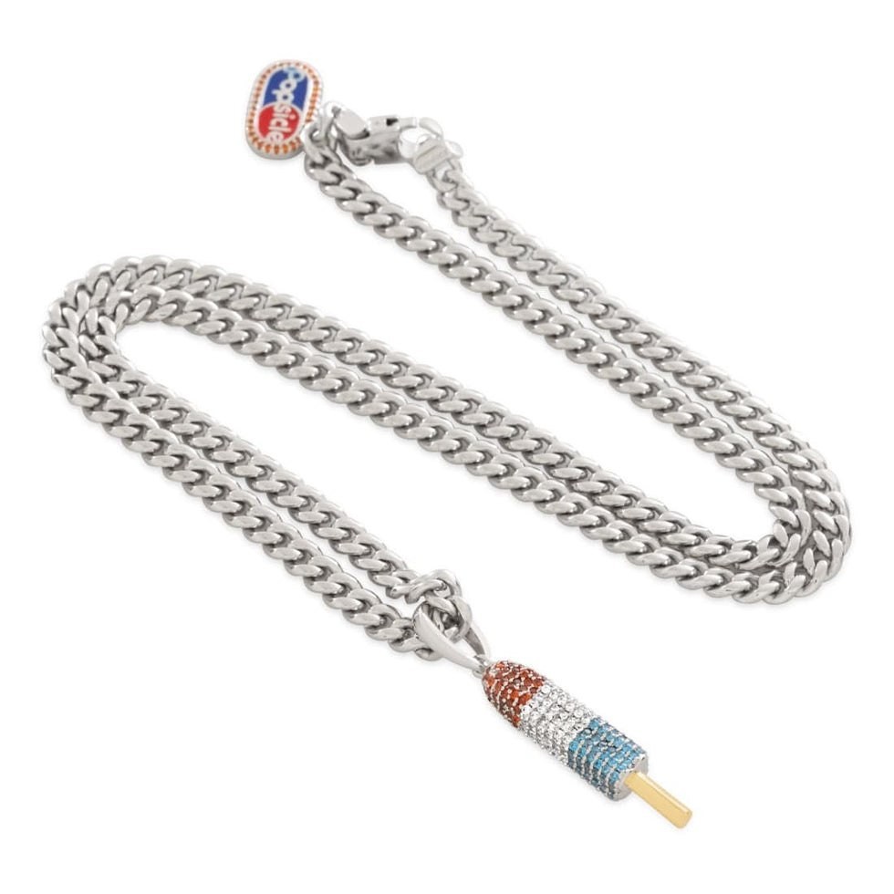 Popsicle x King Ice Bomb Pop Red White & Blue Necklace Sold Out Rare NEW IN BOX
