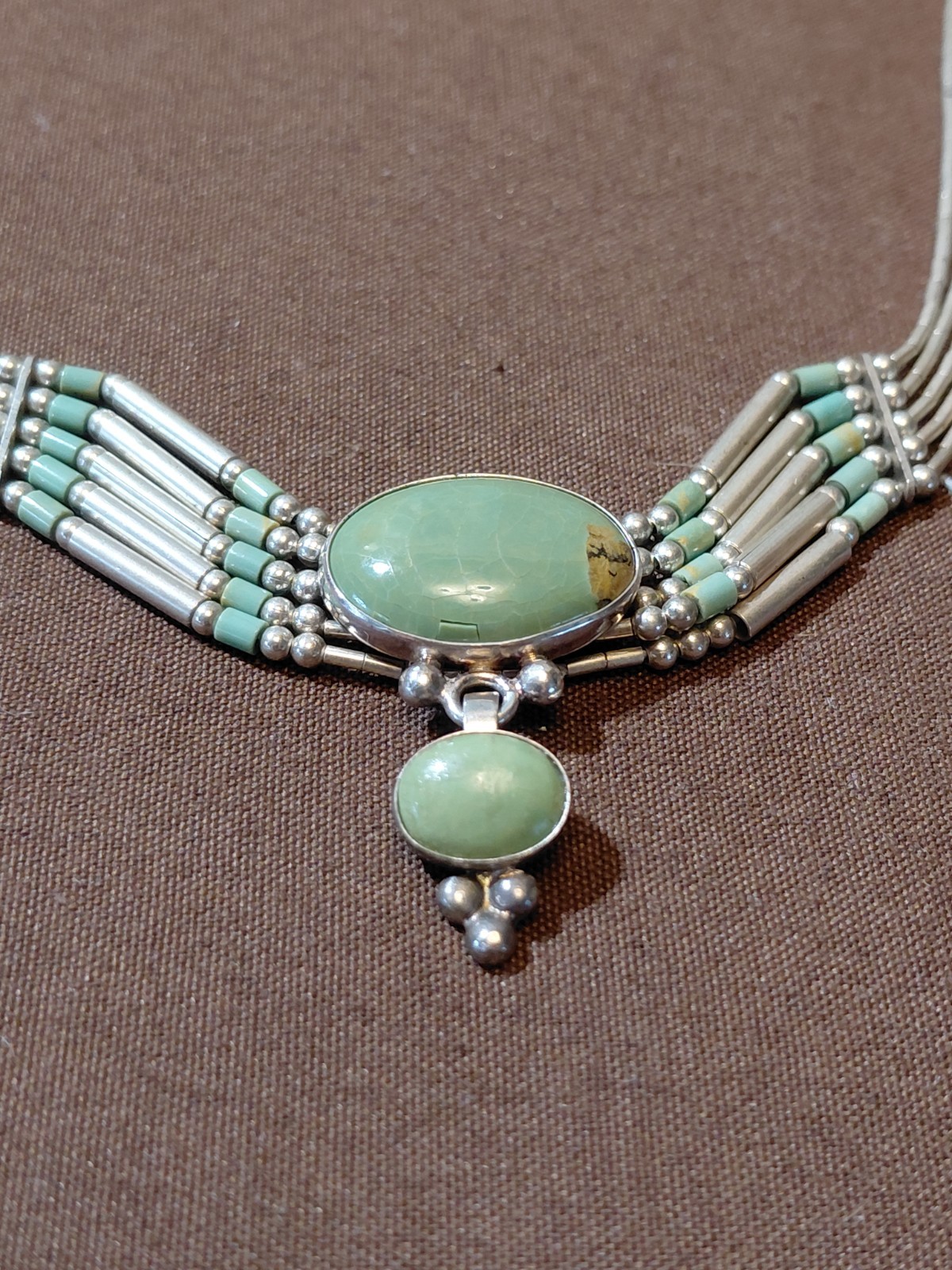 QT Turquoise Carolyn Pollack Liquid Sterling Silver Pendant Necklace 18″