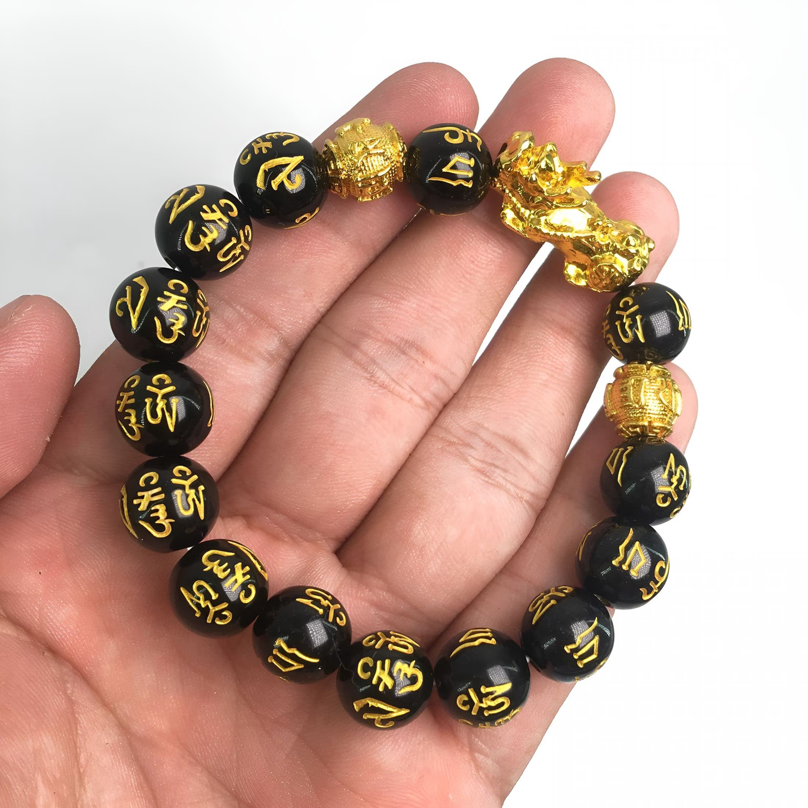 Black Obsidian Wealth Bracelet, 2 Pcs Bracelets for Attract Wealth Money
