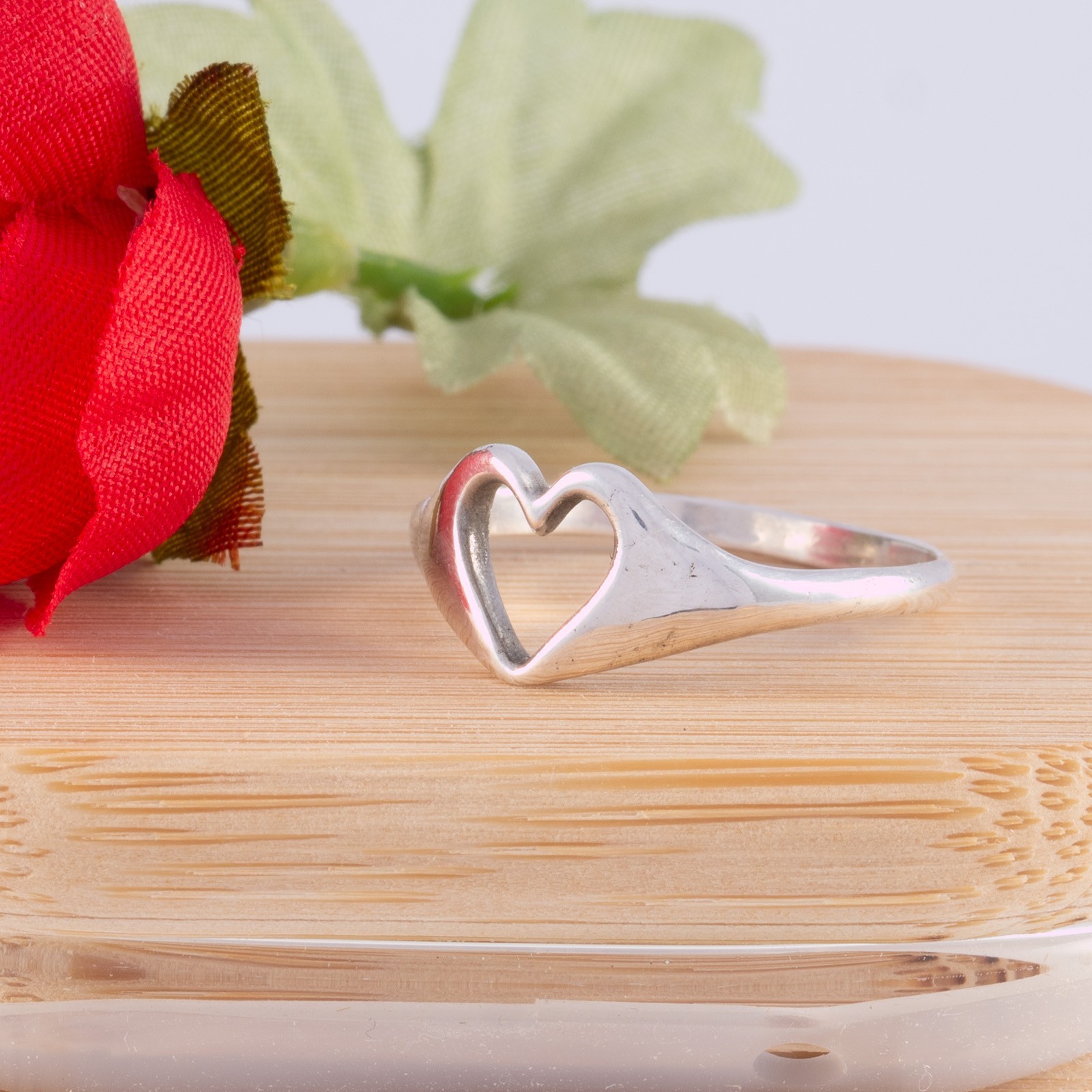 Hand Crafted in the USA Sterling Silver Heart Stacker Ring