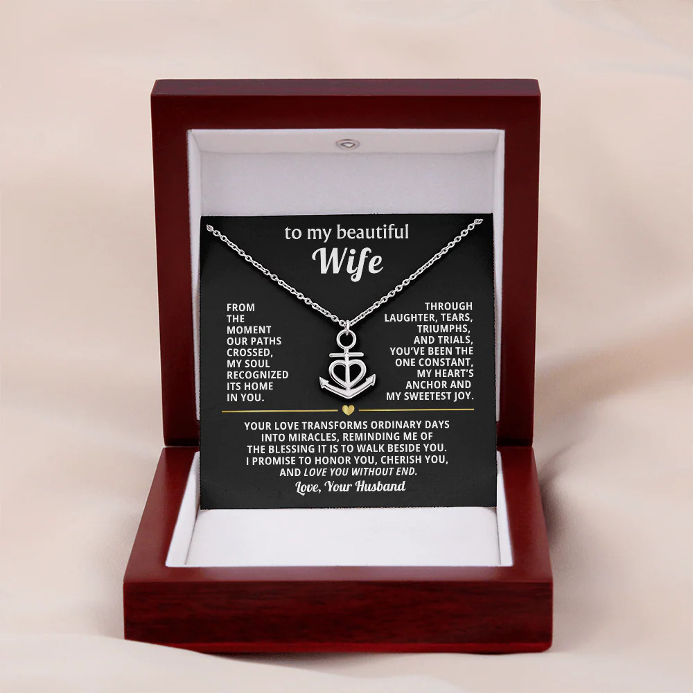 Wife Necklace Gift – You Are My Anchor