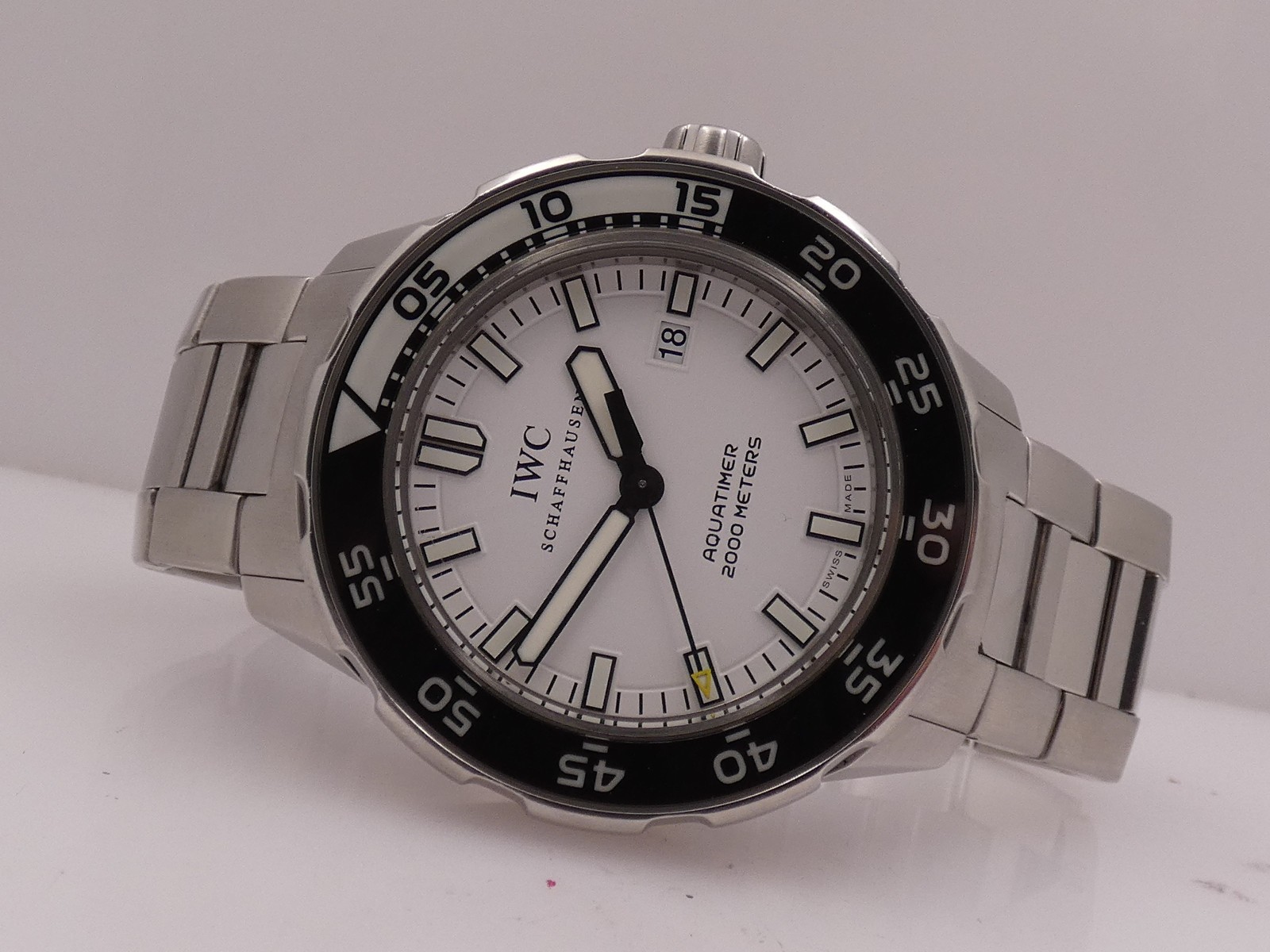 IWC AQUATIMER AUTOMATIC 2000m IW3568 WITH PAPERS YEAR 2019 STEEL BRACELET WATCH