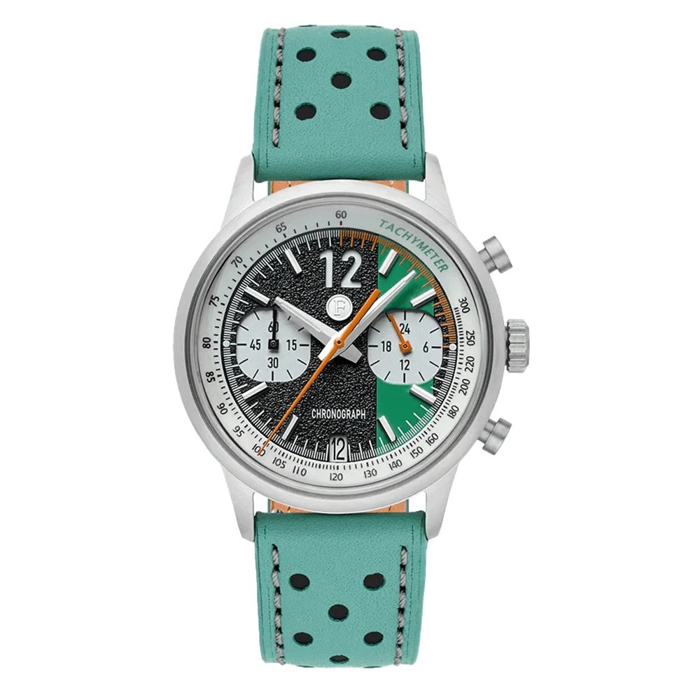 Ferro & Co. Race Master Chronograph Quartz Steel Green Leather Date Men’s Watch
