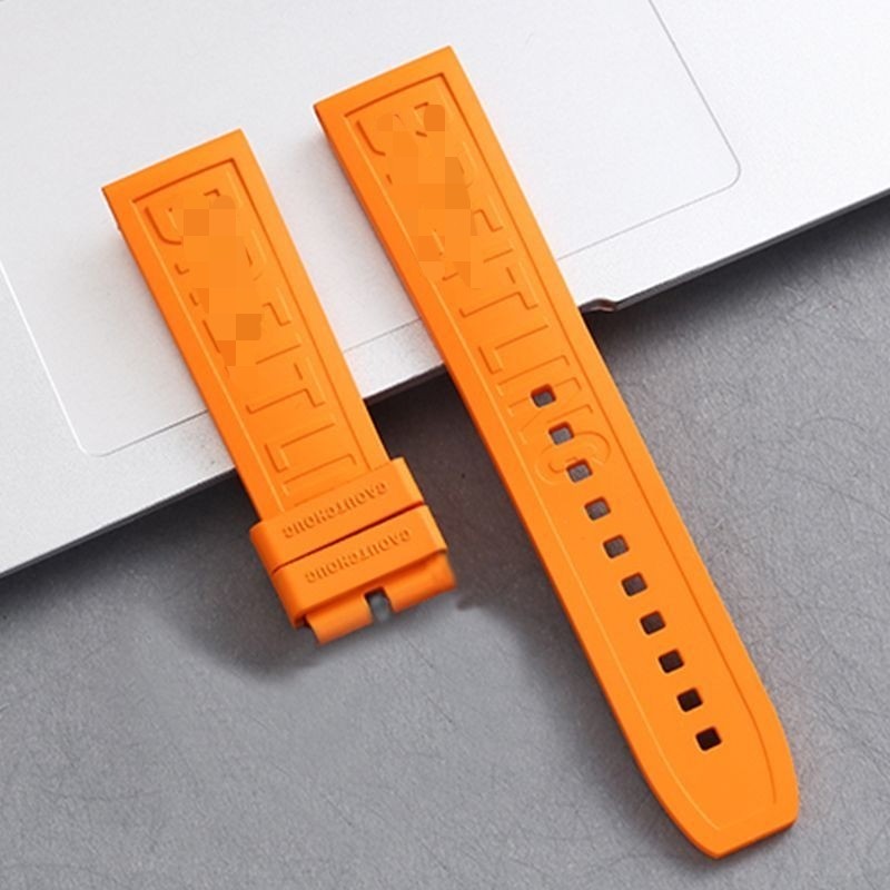 22 24mm rubber strap silicone suitable for Breitling Avenger orange blue