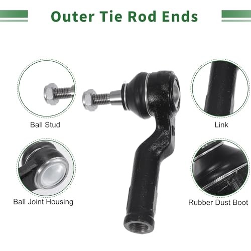8pcs Front Suspension Kit – Inner Outer Tie Rod End Sway Bar – Ball