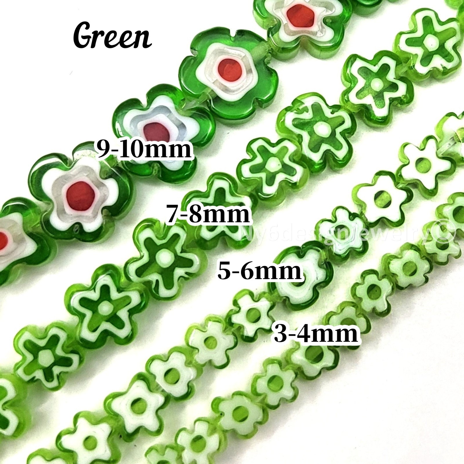 Flower Millefiori Murano Glass Lampwork Spacer Bead Crystal 15″ 4mm 6mm 8mm 10mm
