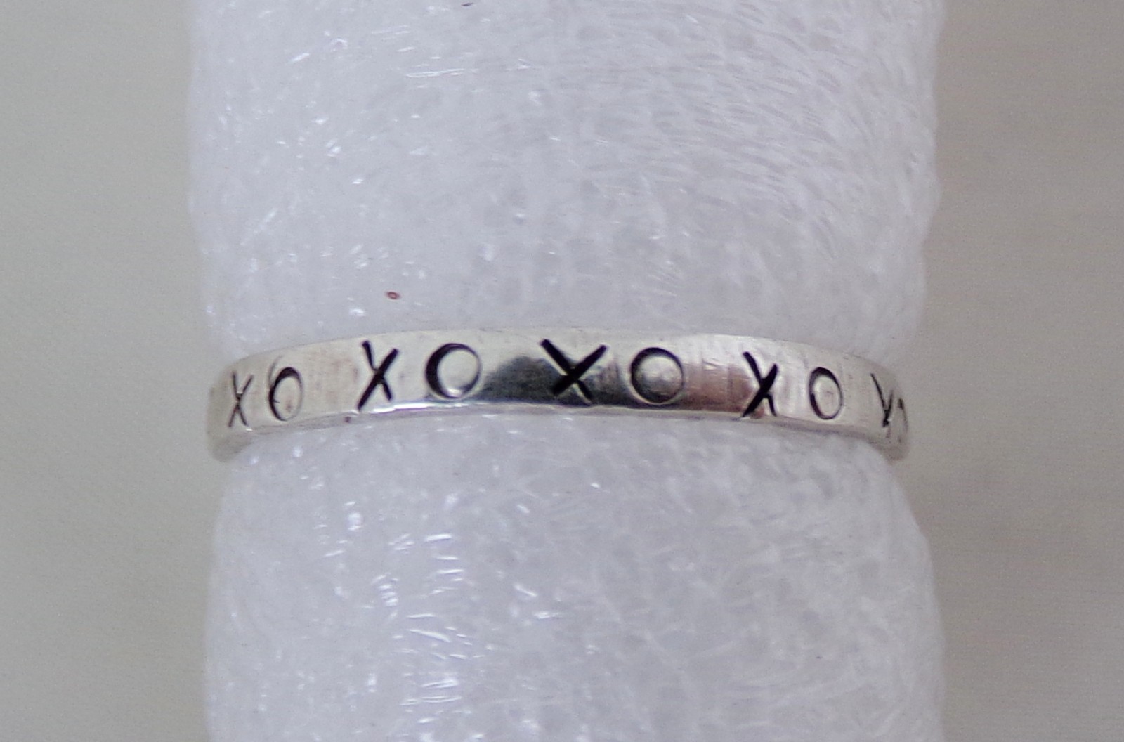 Sterling Silver with X’s & O’s Band- Size 6.5 Ring