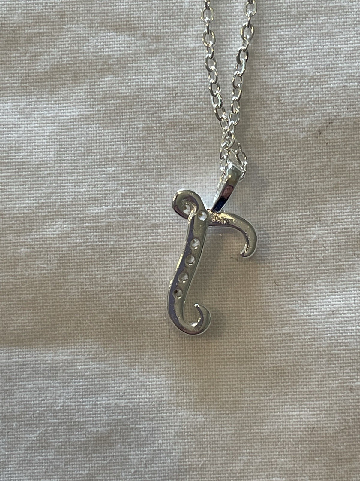925 Sterling Silver Initial Necklaces For Women J Letter, 18 Inch Cable Chain
