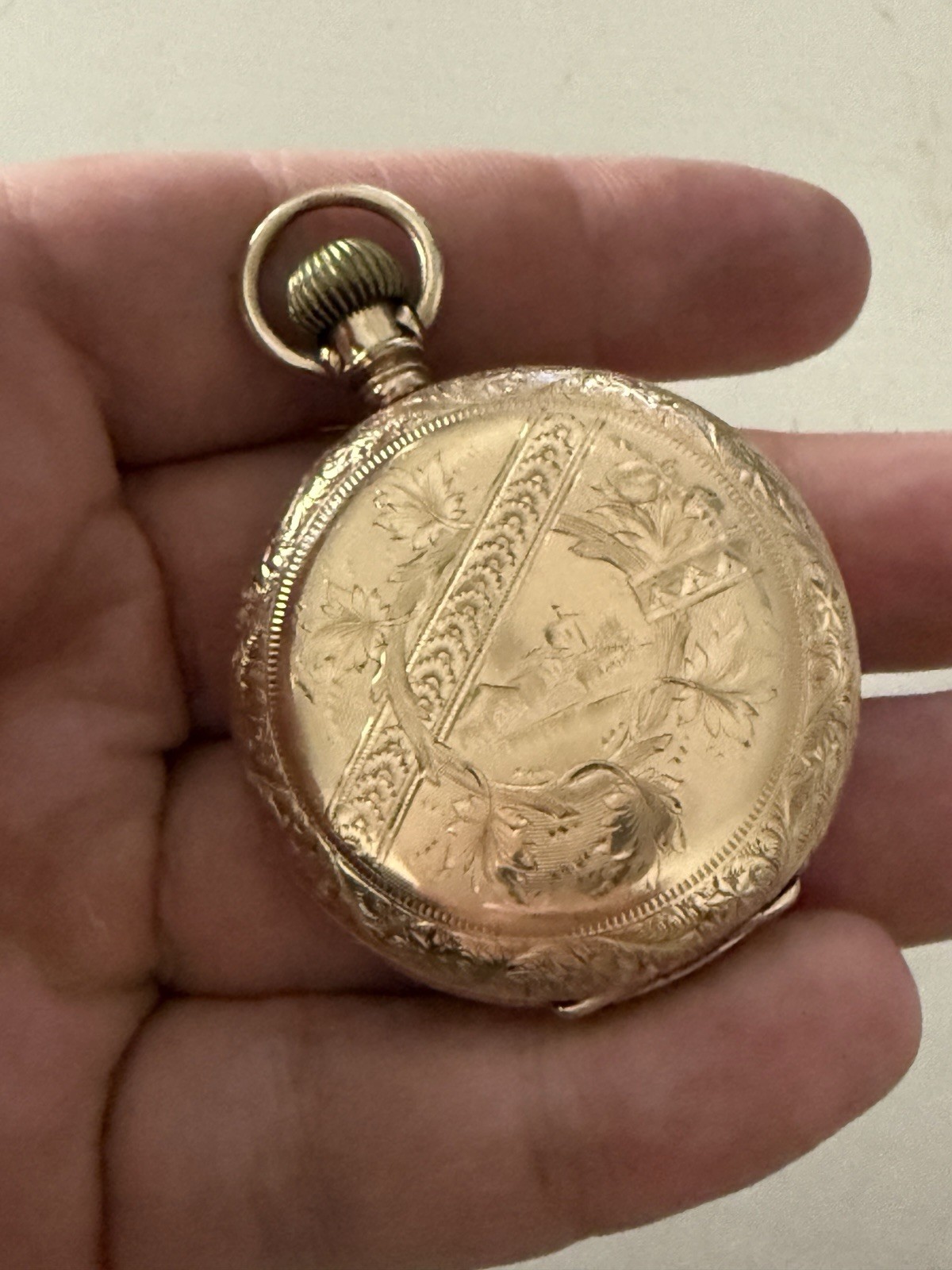 Elgin 6s Full Hunter Ladd Anchor Gold Filled Pocket Watch