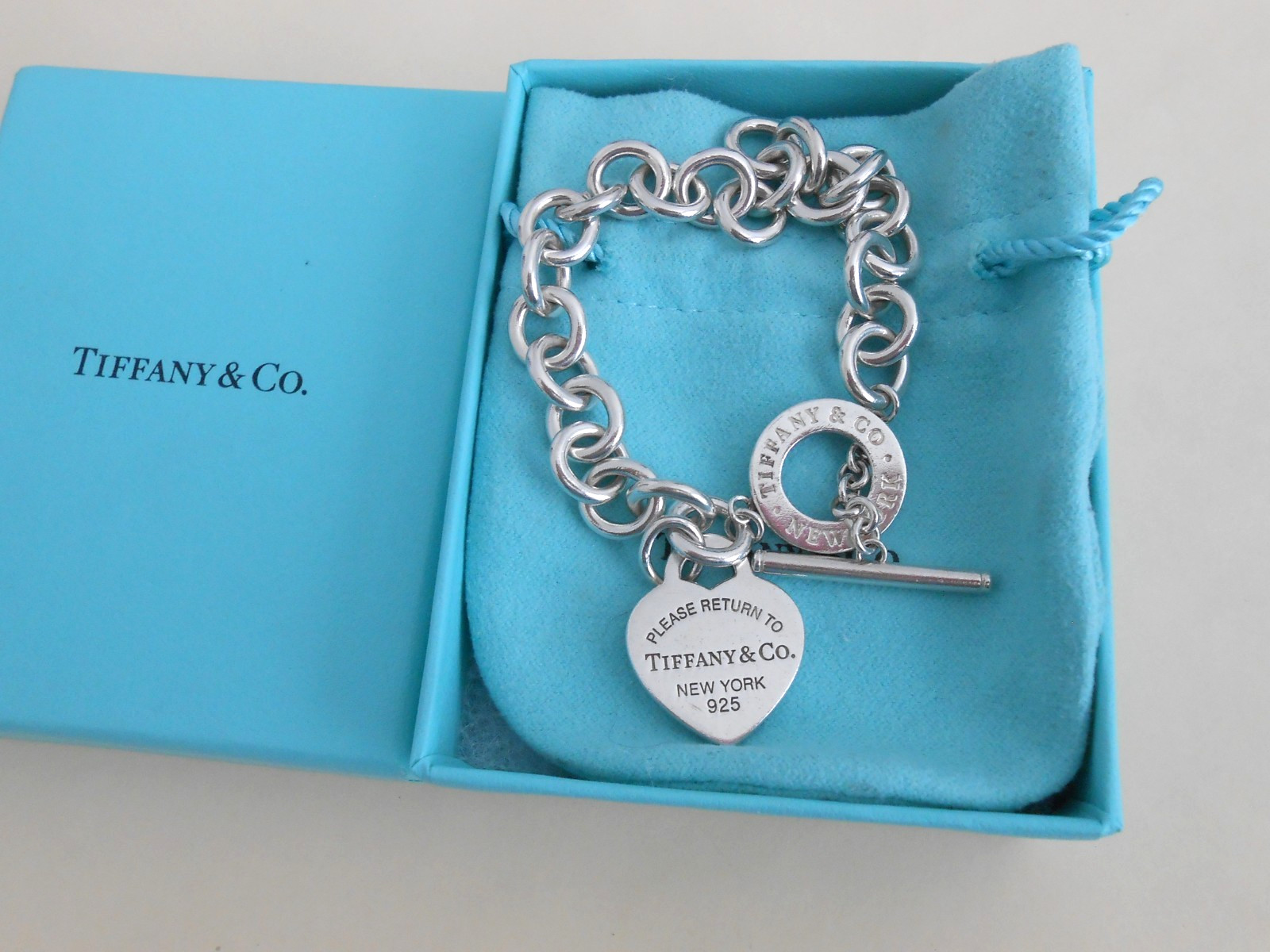 Tiffany Co Return To Tiffany Heart Tag Toggle Bracelet, Tiffany Bracelet 8.25″