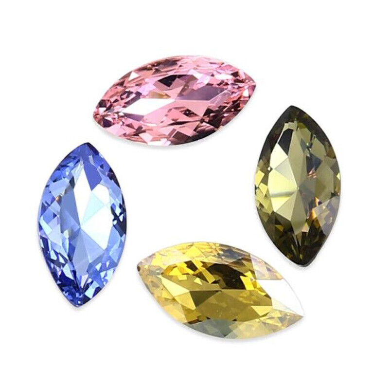 12pcs 17x32mm High grade K9 Crystal Glass Rhinestones Navette Faceted Beads