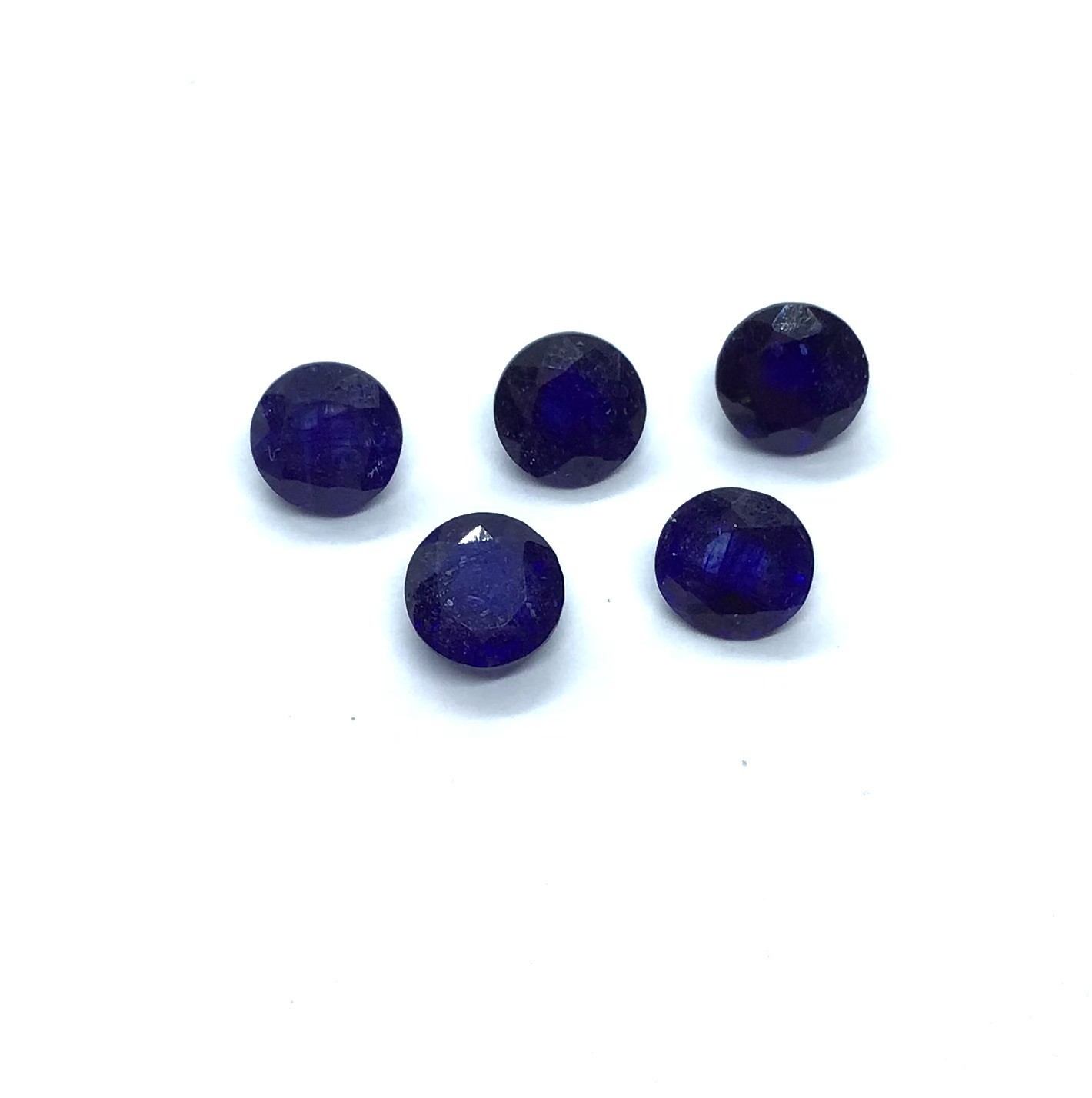 AAA Loose Gemstone Glass Filled Sapphire Cut Round Faceted For Making Jewelry