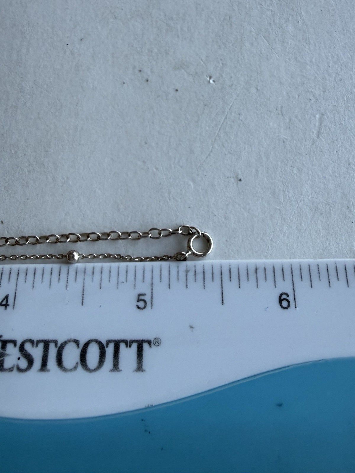 925 Sterling Silver Beaded Station Anklet Chain Minimalist 1.29g