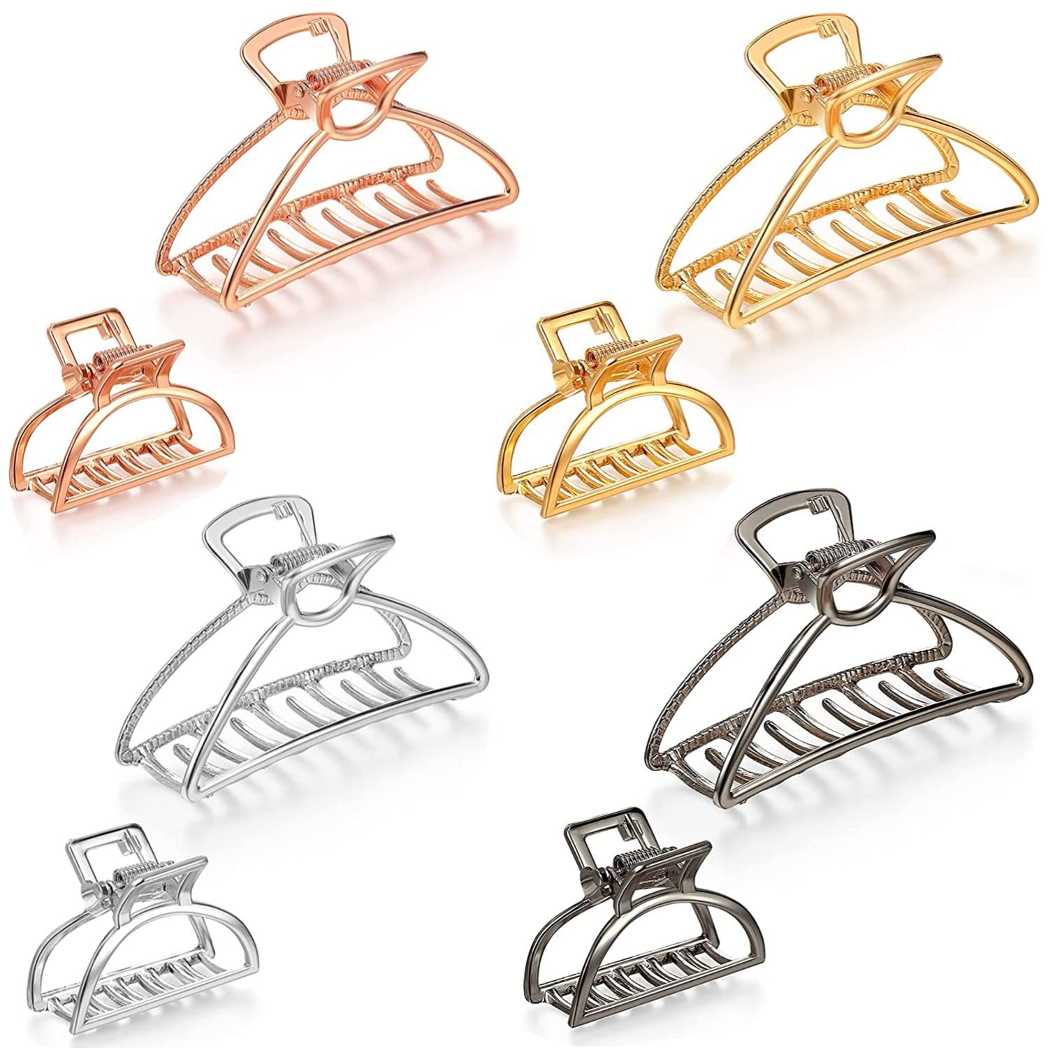 8 Pieces Metal Hair Claw Clips Set, Includes 3 Inches Large Size Hair Catch B…