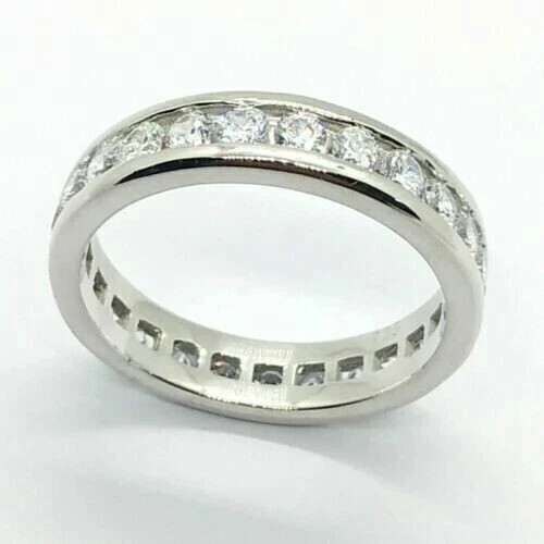 Men’s 2.50 Ct Round Moissanite Anniversary Wedding Band Real 925 Sterling Silver