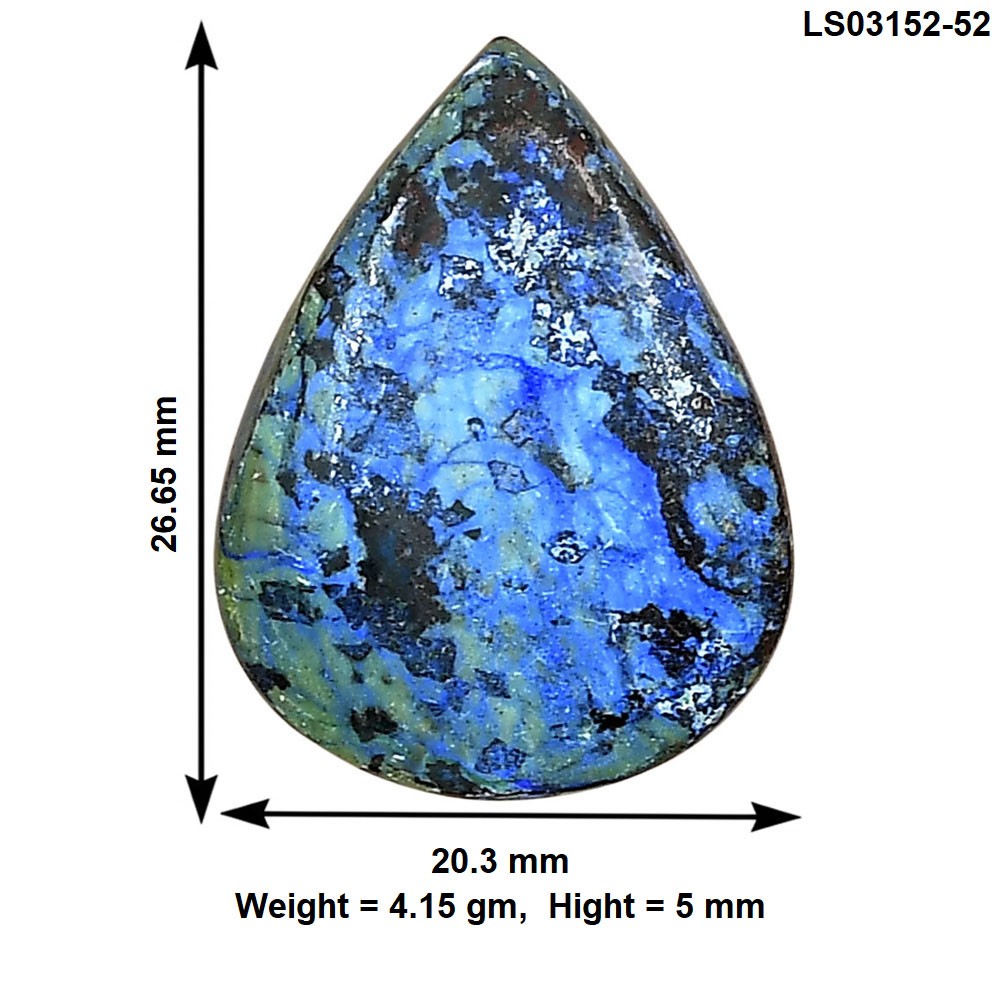 Natural Azurite 26.65×20.3×5 mm Pear Shape Polished Loose Gemstone LS03152-52