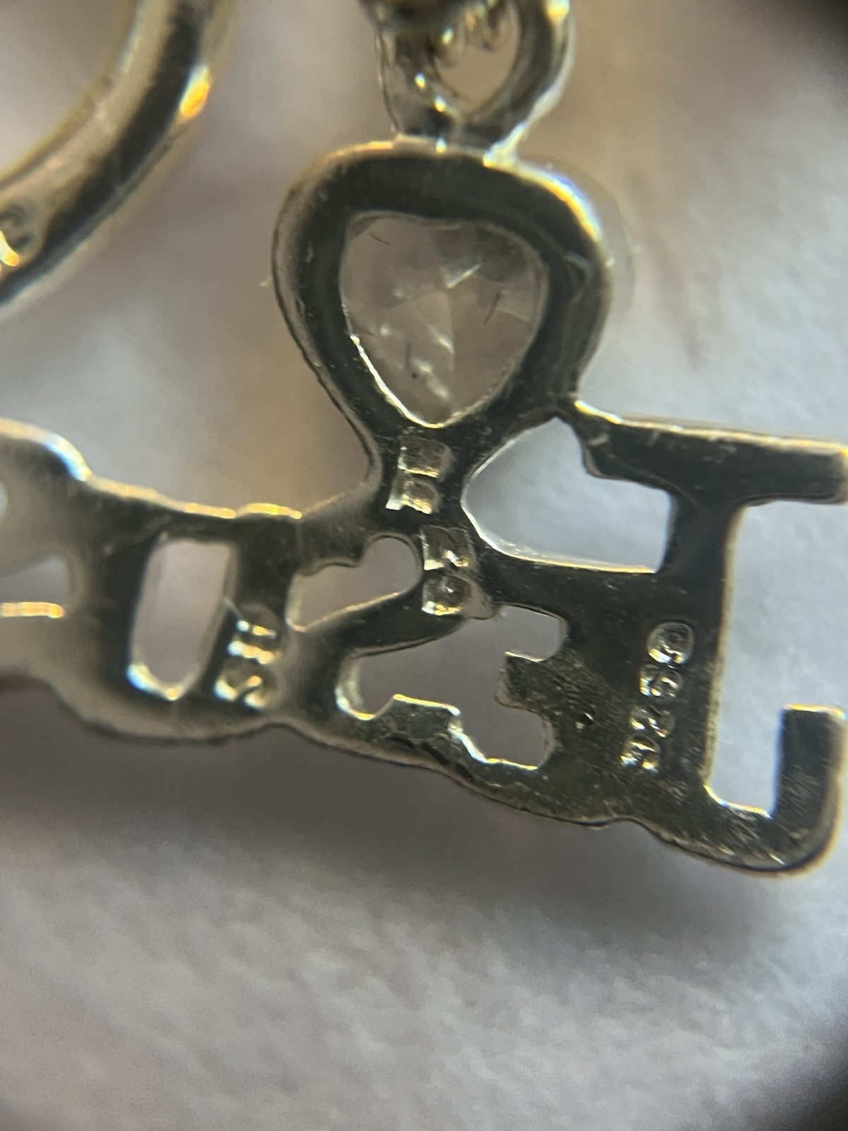 Sterling Silver PGDA Double Band Bracelet With Silver Charms 8”