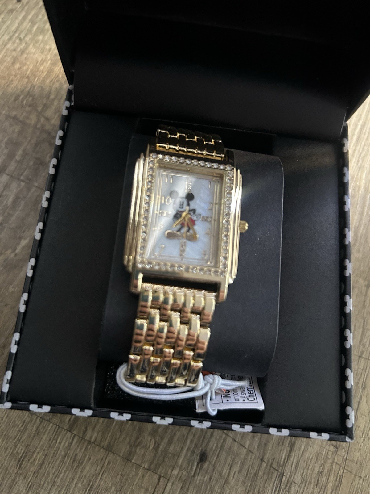 Kate Spade Floral Watch & Earrings Set Leather Metal Enamel Beige Gold