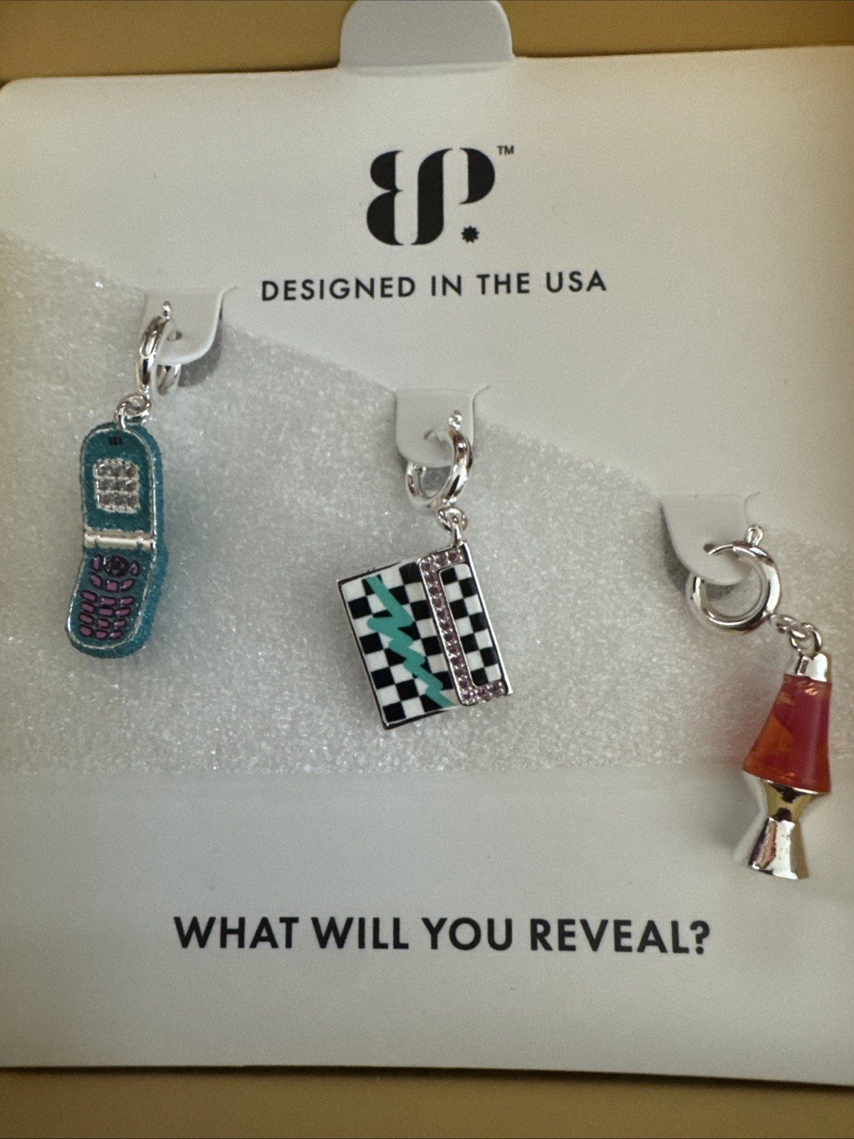 BOMB PARTY CH32791 GEM SOCIETY CHARMS 90S TIME CAPSULE CZ SILVER