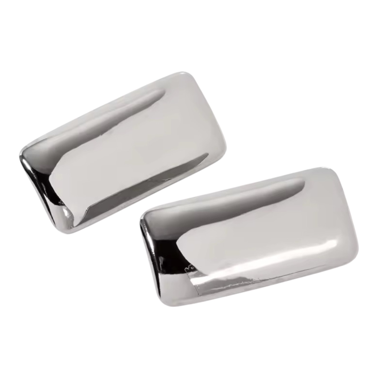 ZARD Bold Silver Rectangular Earrings
