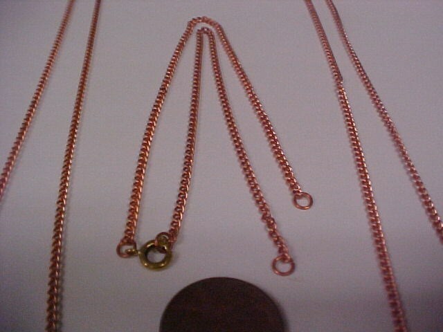 36 VINTAGE COPPER COATED STEEL SPLIT CHAIN PENDANT READY 12.5″ NECK CHAINS 1163