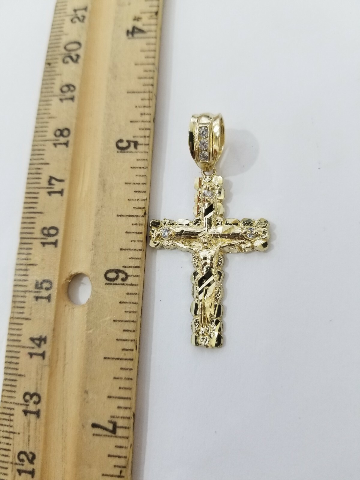 REAL 10k Rope Chain And Cross Charm Pendant 3mm Necklace Jesus Cross Set 16″-28″
