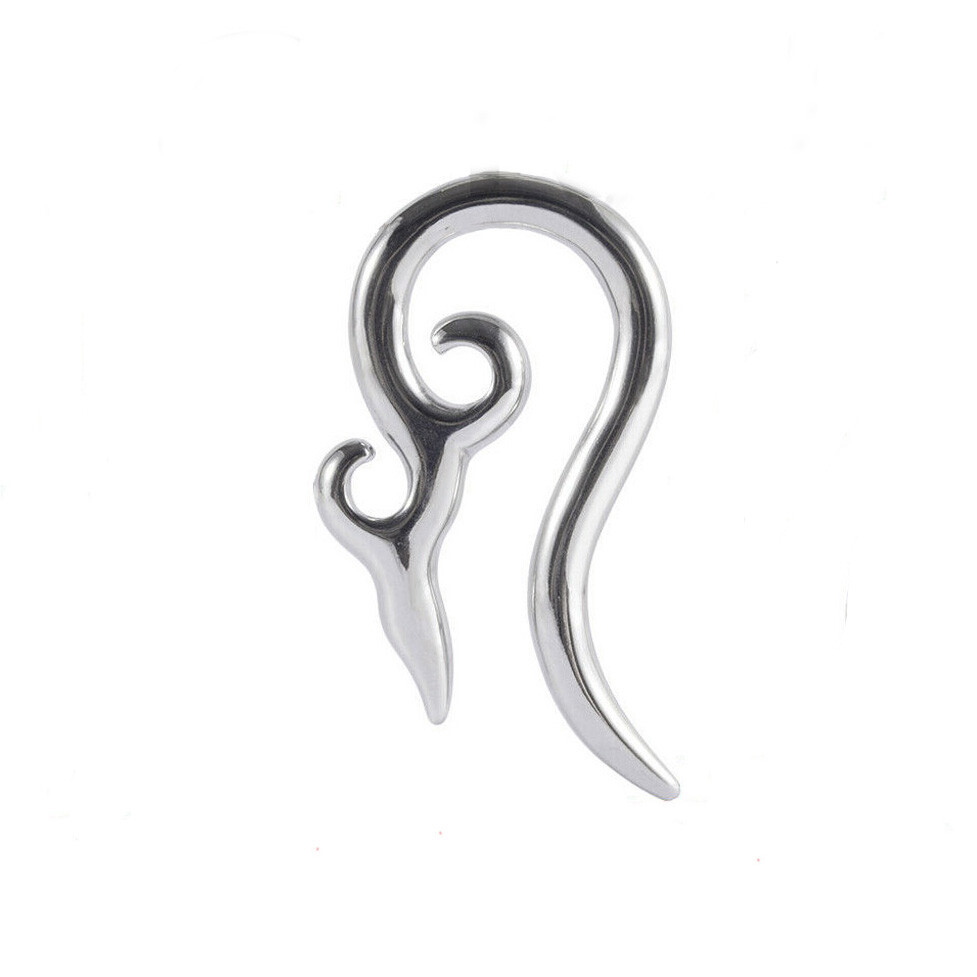 Stainless Steel Tribal Taper Long Tail Earring Ear Gauges Plugs Expander Earlets