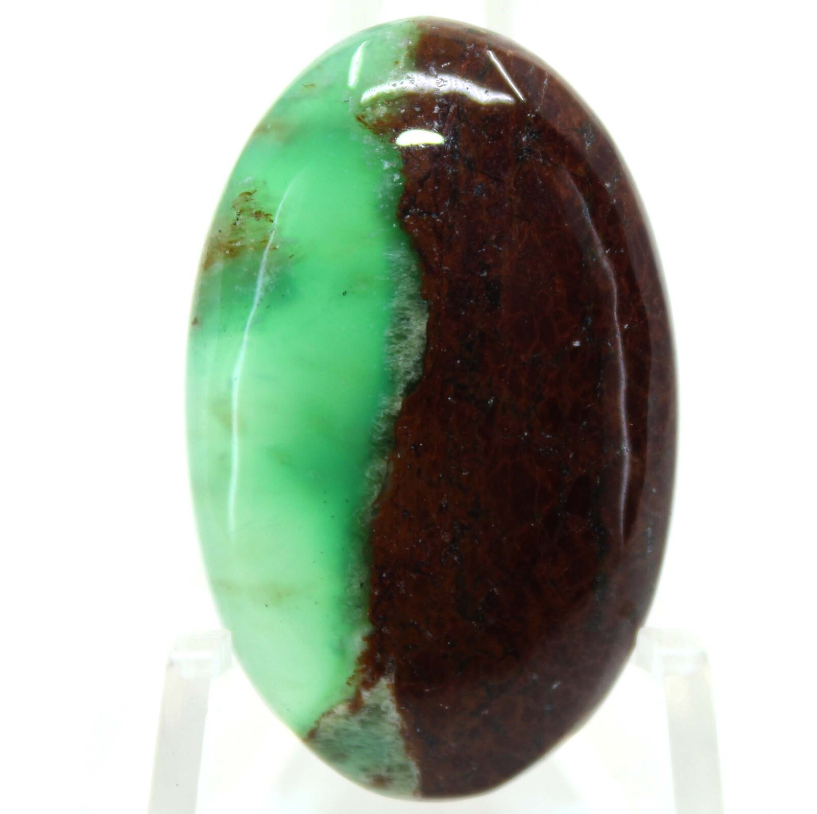 39.6 Cts Bio Chrysoprase Gemstone Oval Cabochon Loose Gemstone 34x21x6 mm