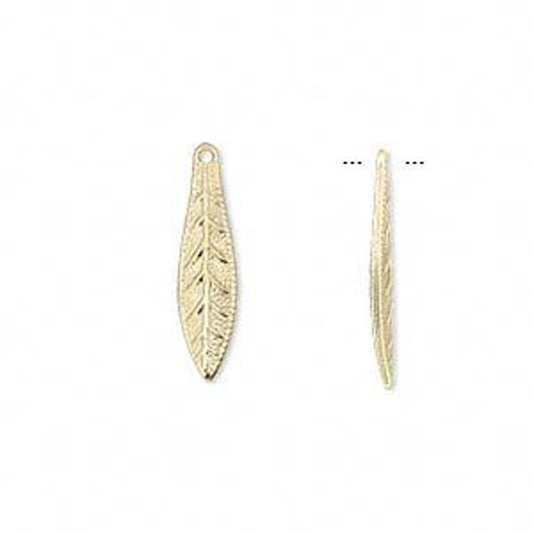 Leaf Charms Drops Gold Jewelry Findings Lot of 50