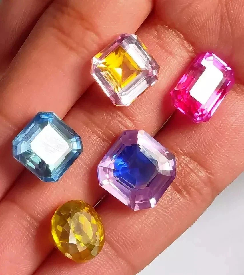 Natural 100 Ct Ceylon Pitambari Sapphire Bi-Color Certified Lot Mix Cut Gemstone