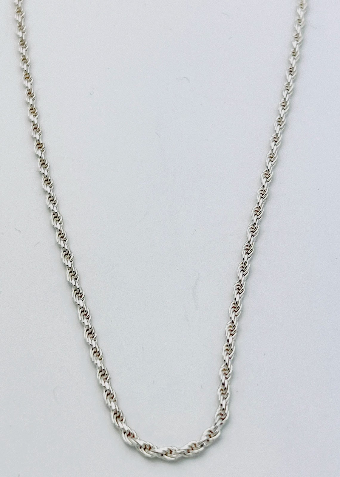 925 Sterling Silver 5.4 Gram Solid Rope Necklace 18”