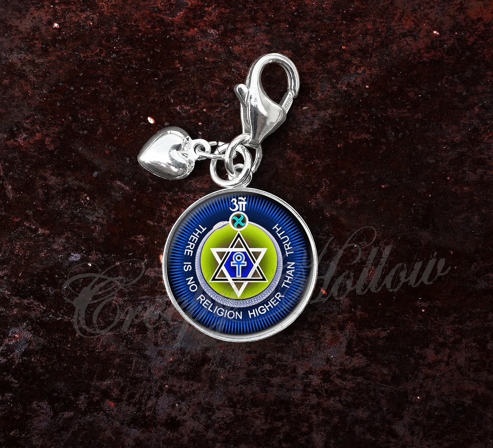 925 Sterling Silver Charm No Religion Higher Than Truth Theosophy