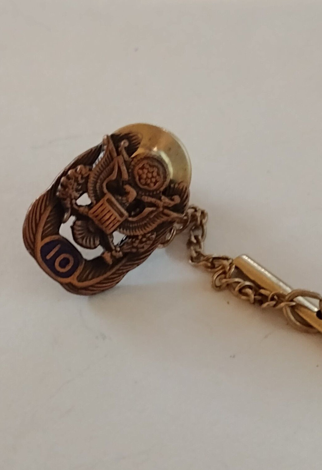 US Civil Service Army 10 Years Tie Tack & Chain