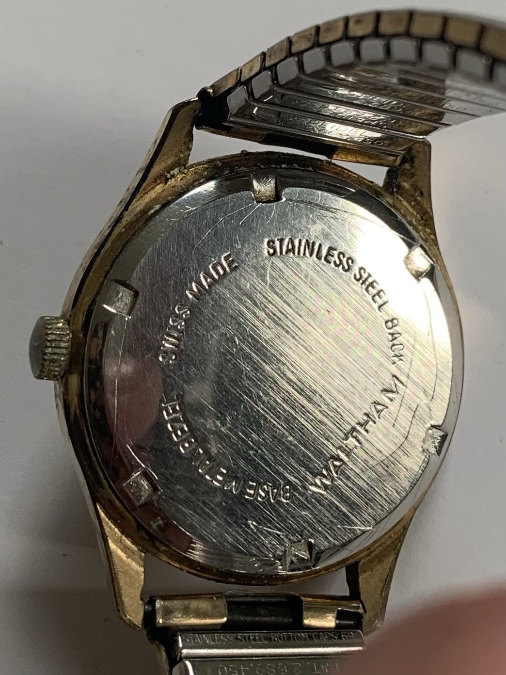Vintage Waltham Mens Watch Gold Tone 17 Jewels Swiss Made Manual Wind Up