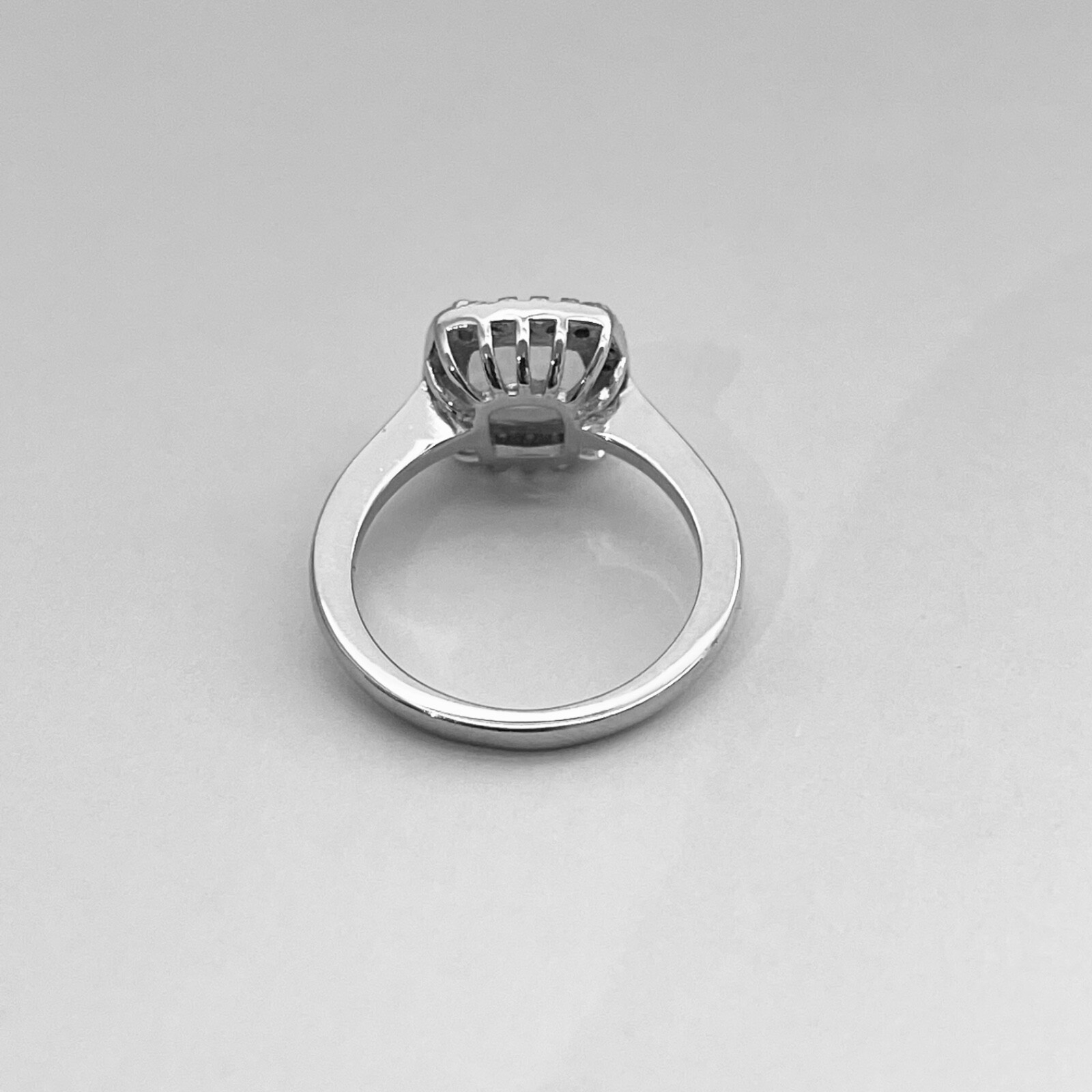 Sterling Silver Square White Lab Opal Ring, Silver Rings, CZ Ring, Wedding Ring