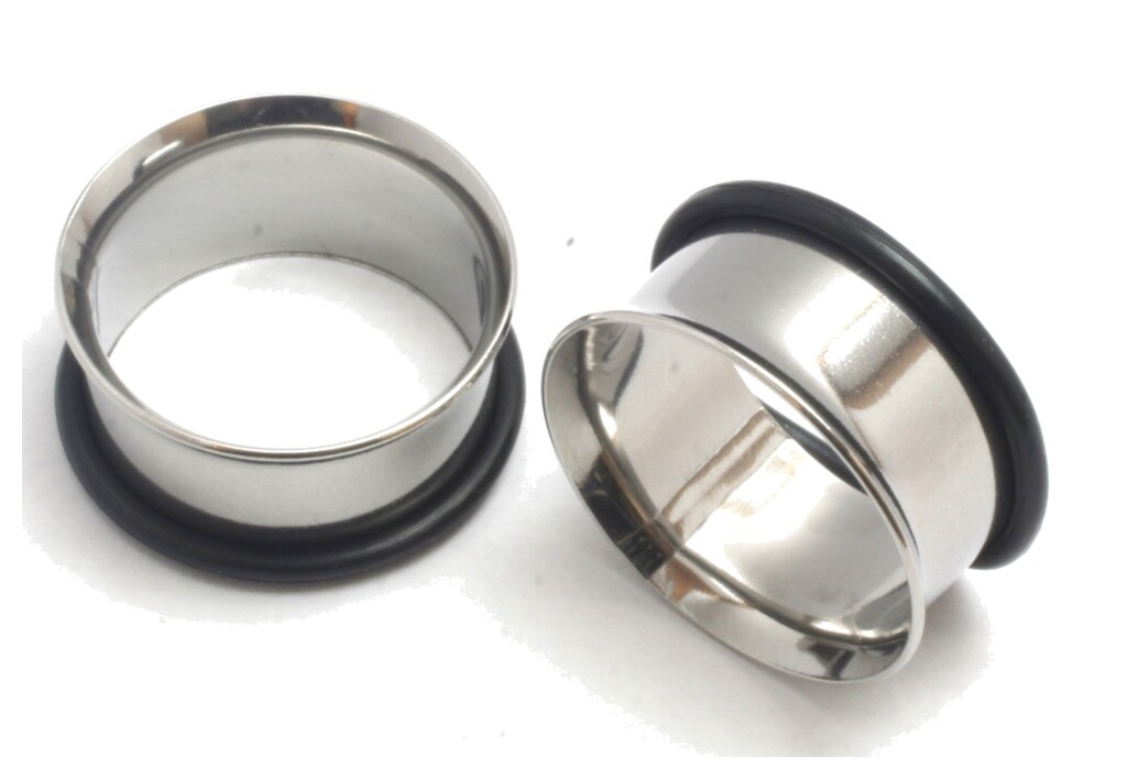 Pair of Steel Ear Stretching Tunnels Gauges Plugs 28mm 32mm 35mm 38mm 42mm