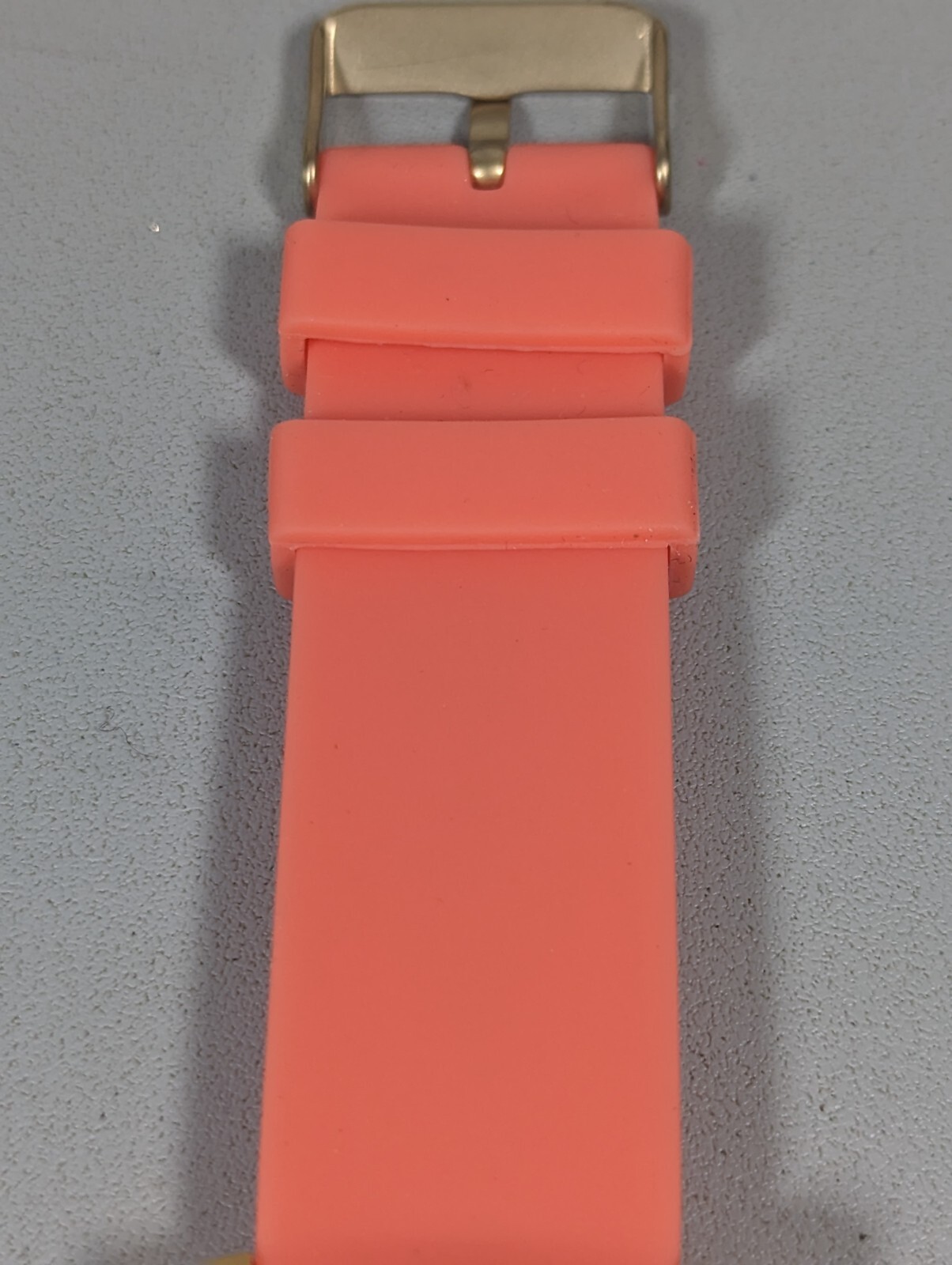 Varsales Womans Silver Tone Dial Gold Tone Case Orange Pink Band Watch