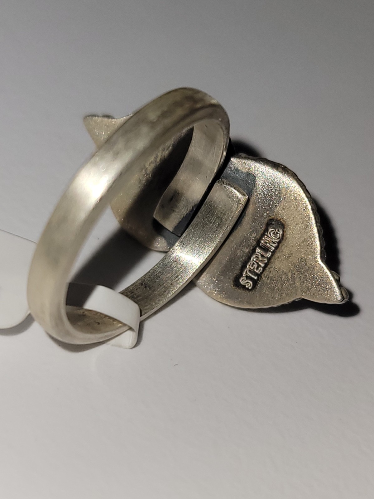 Pink conch double heart adjustable ring – SS 925 – handmade