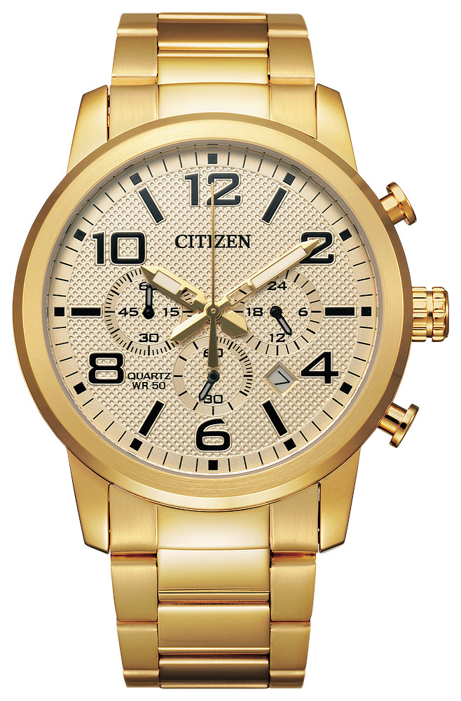 Citizen Quartz Chronograph Champagne Dial Mens Watch AN8052-55P