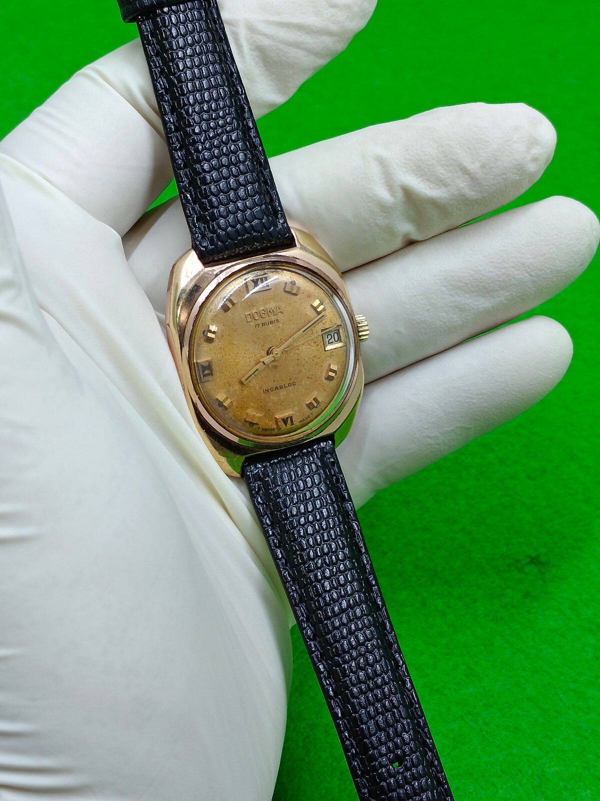 DOGMA watch INCABLOC 17 Jewels Mechanical Manual Date Indicator