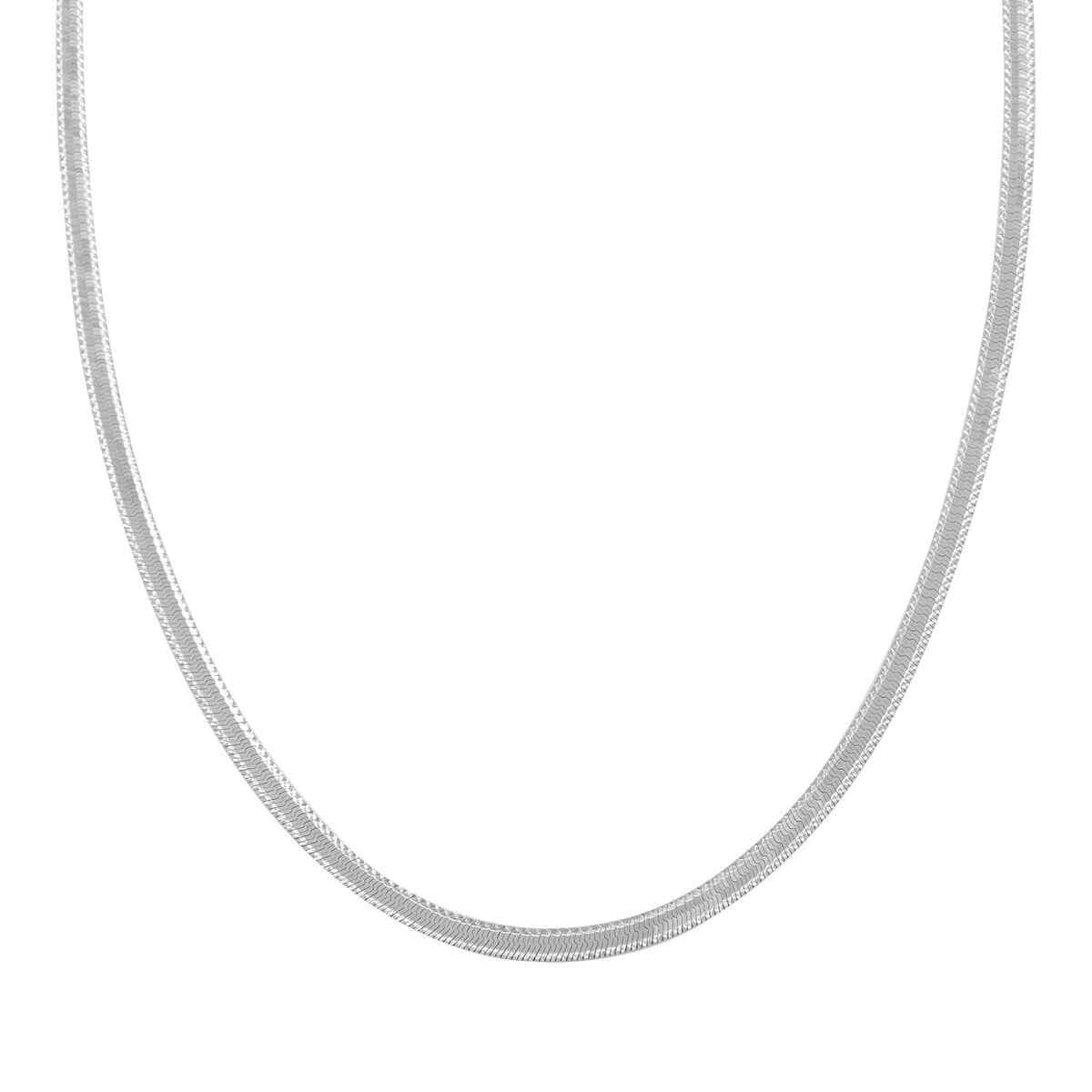 Italian Sterling Silver Herringbone Chain Necklace 20 Inches 6.50 Grams