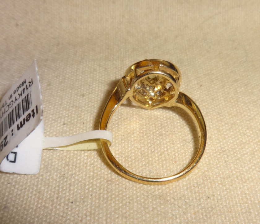 Solid 14k Yellow Gold Chrysoberyl Ring sz 7 new old stock qvc