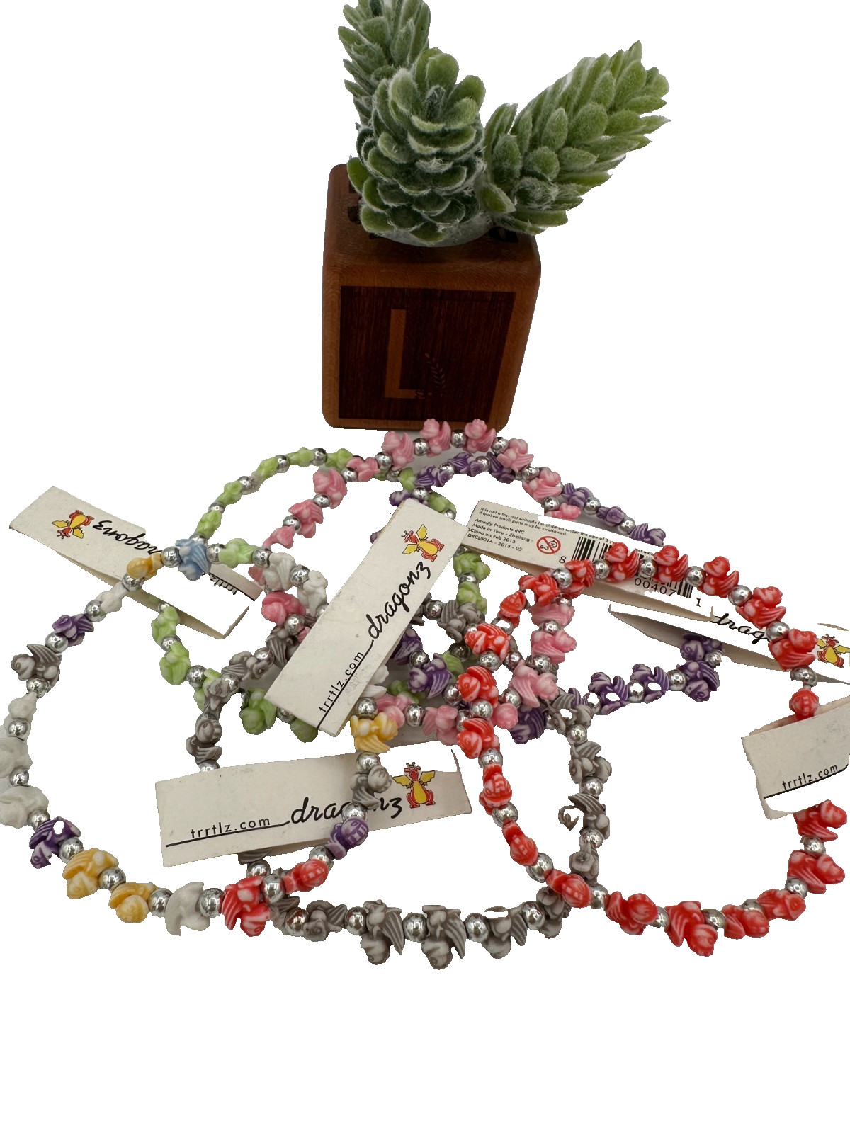 NL-TRRTLZ Beaded Bracelets – Colorful Dragon, Character & Animal Stretch Charms