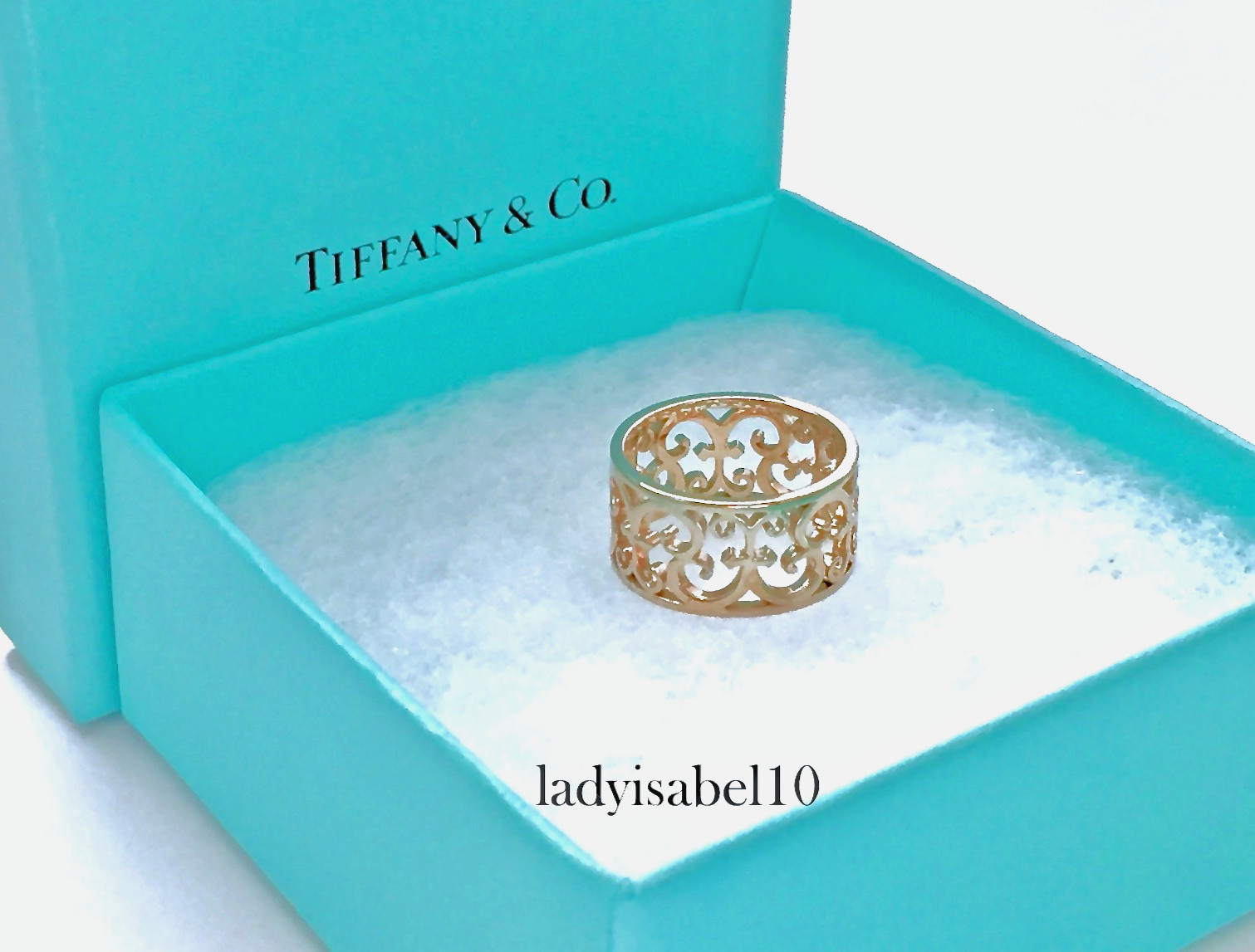 Sz 5.5 Tiffany & Co. Rubedo Metal Enchant Scroll Wide Ring 9.7mm w/ POUCH