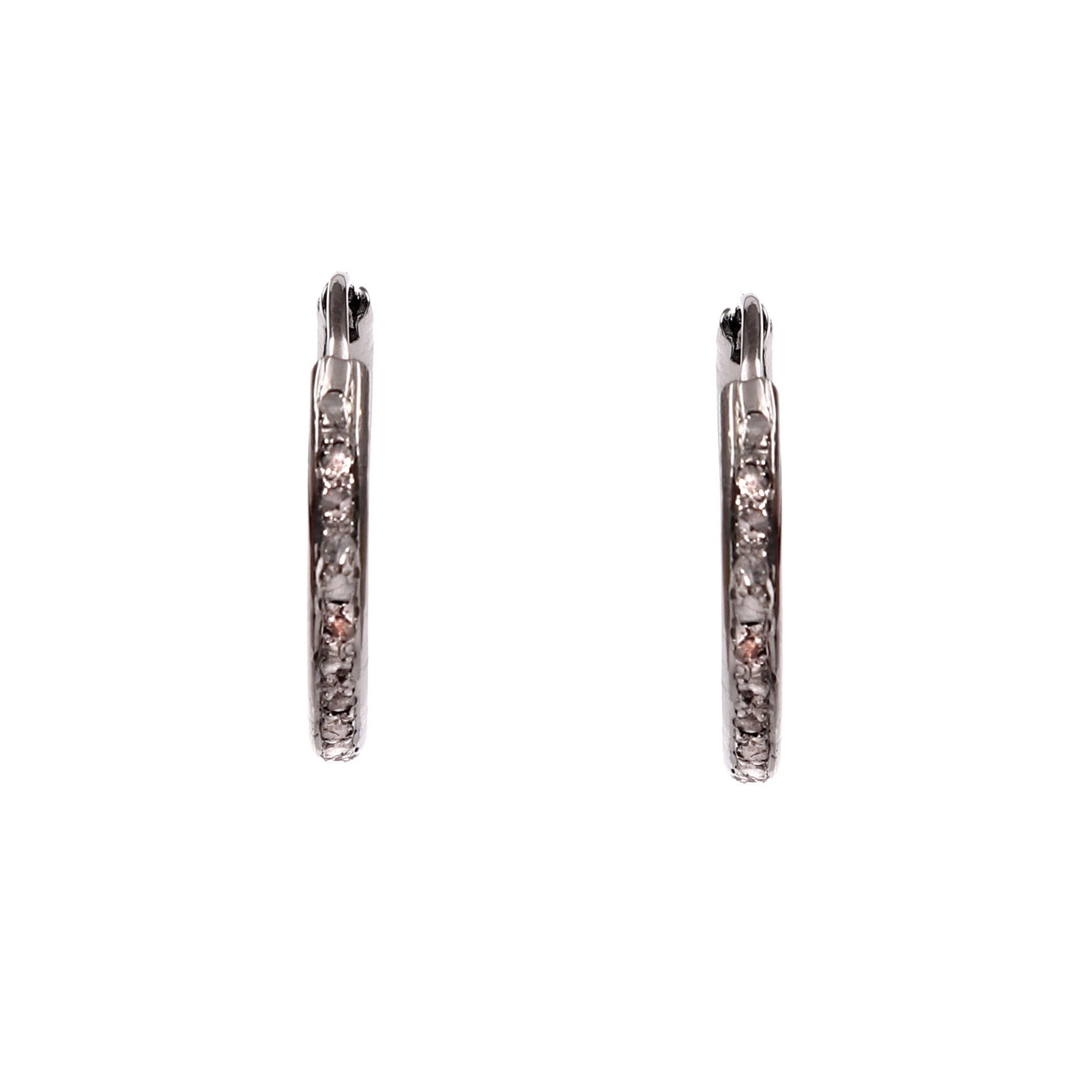 1.05ctw Natural Rose Cut Diamond Hoop Earrings 925 Sterling Silver Handmade
