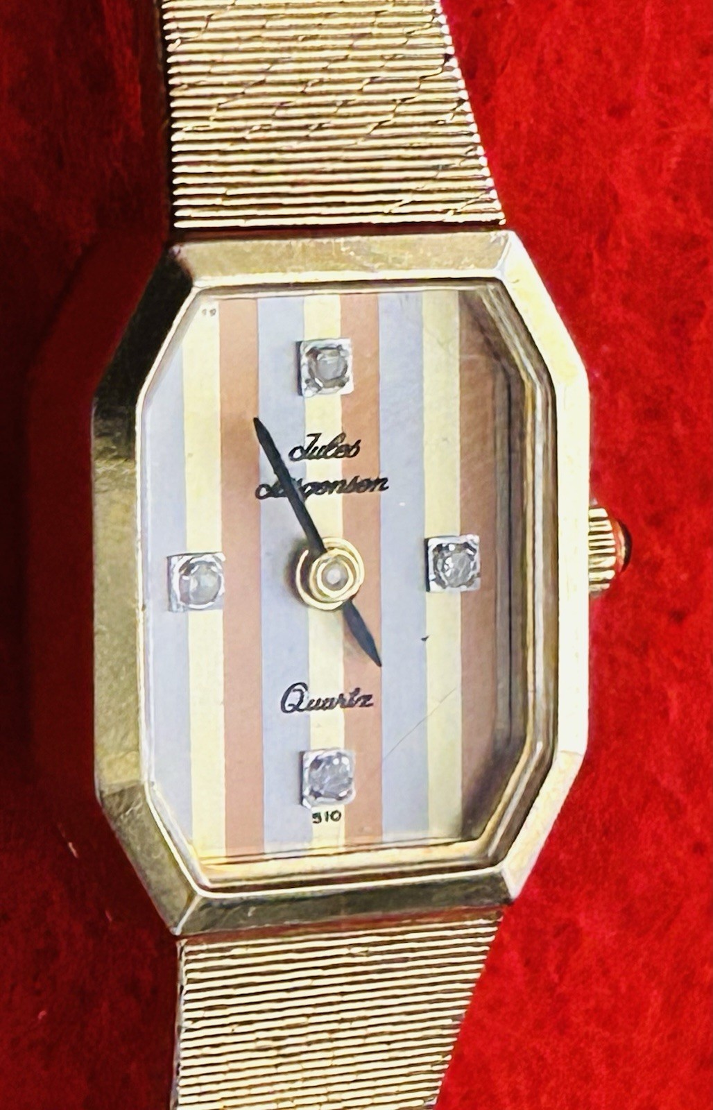 Beautiful Vintage JULES JURGENSEN Diamond Dial Ladies Watch (510) Quartz. L-MP.