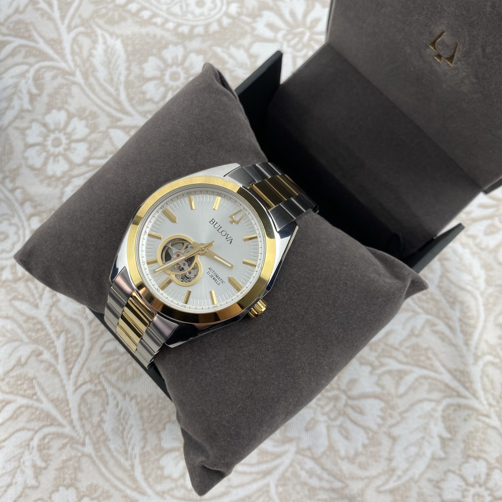 Bulova Surveyor 98A284 Silver-Gold Dial Two-Tone Stainless Automatic Men’s Watch