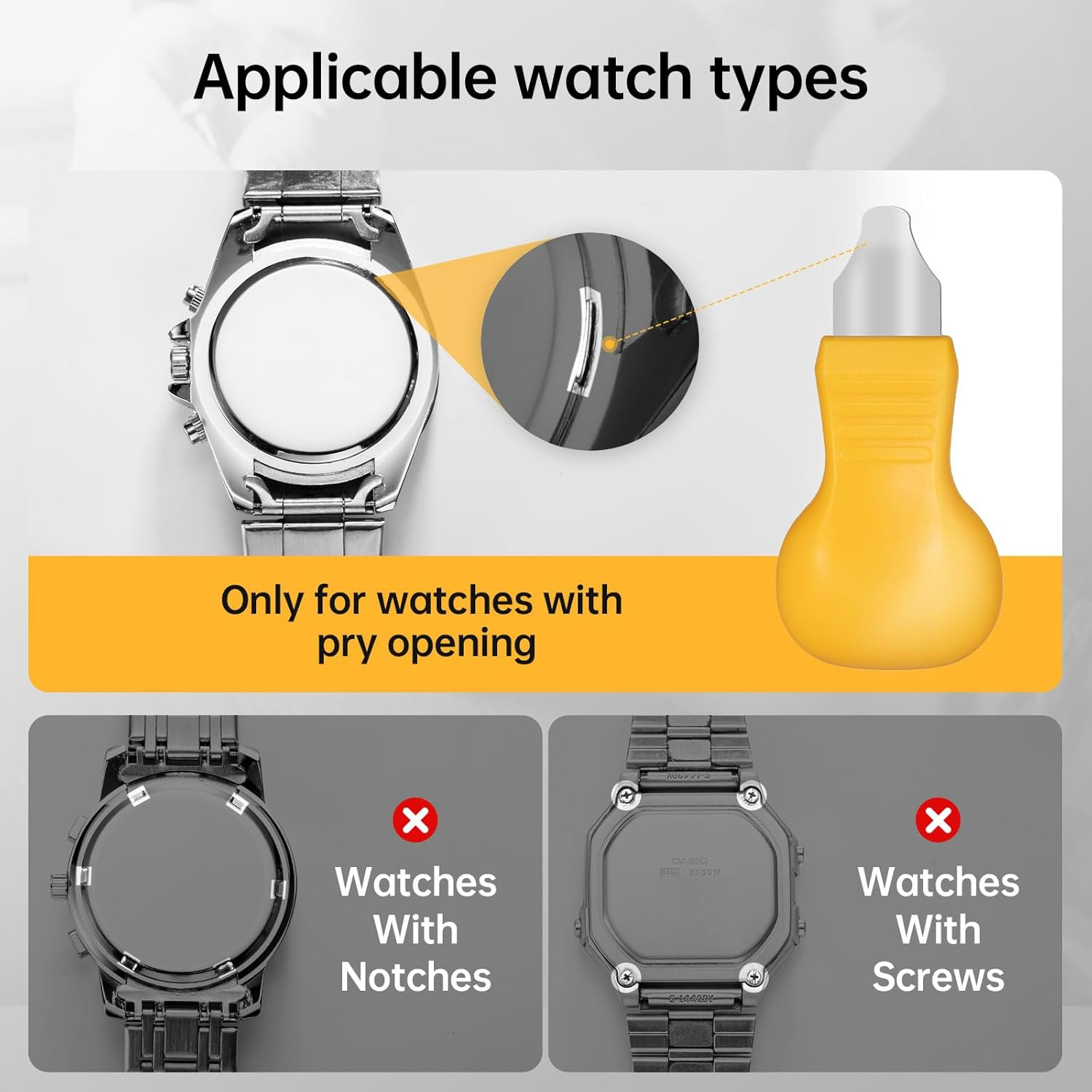 Eventronic 16Pcs Watch Press Tool Set, Back Case Closer for Closing Watch Cover,