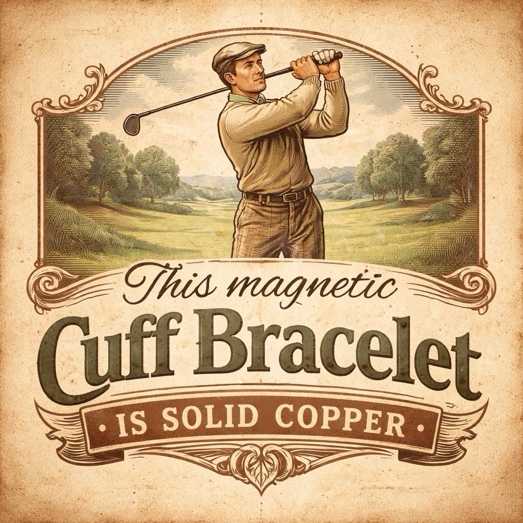 Men’s 8 Inch Solid Copper Magnetic Cuff Bracelet CBM117 – 1/4 of an inch wide.