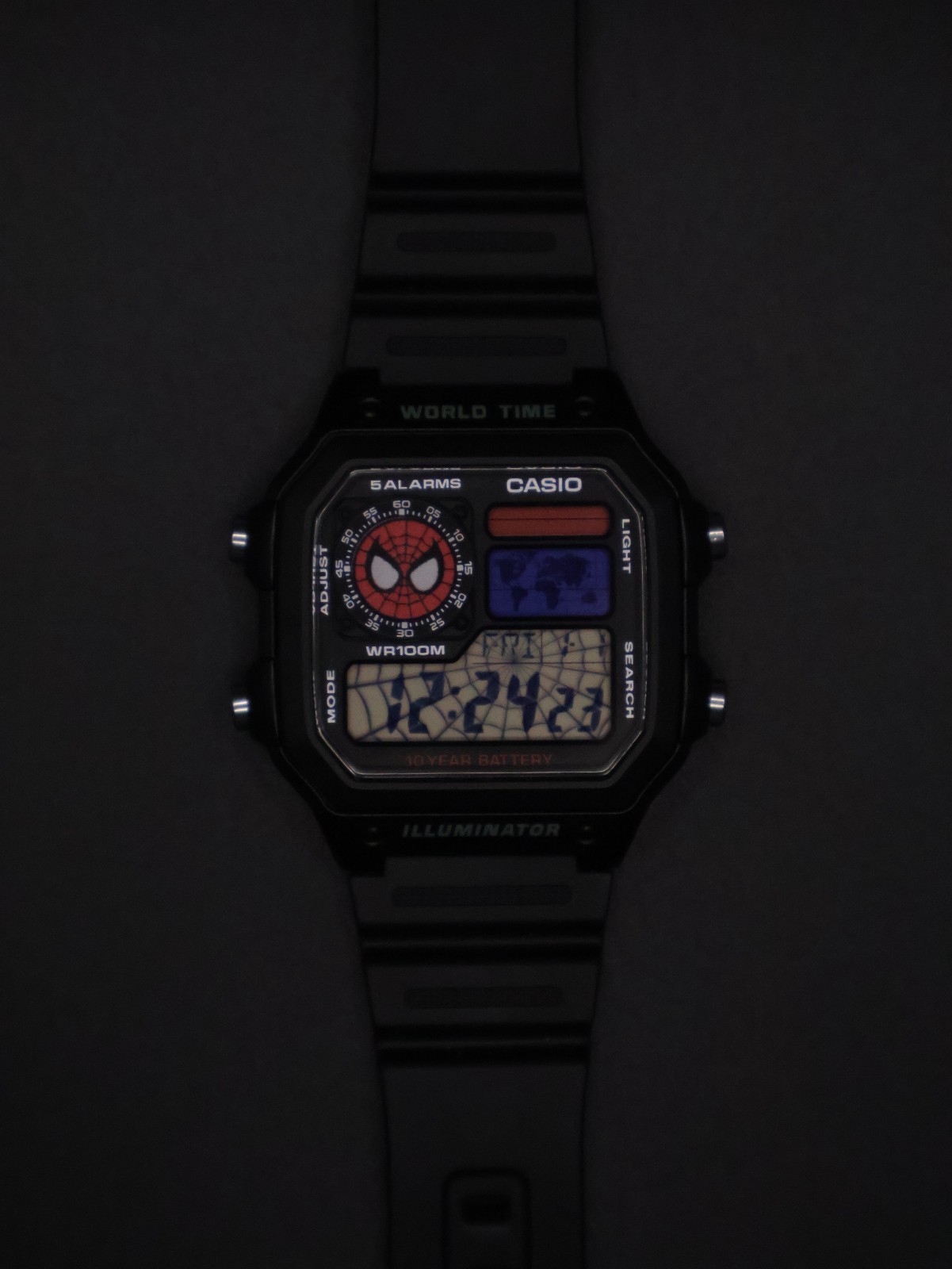 “Underoos” | Custom Spider-Man Casio Watch | Royale | AE-1200WH | 🕷️🕸️🔴 | MOD
